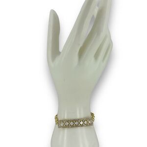 Brighton Rhinestone Fashion Bracelet Gold Plated Adjustable